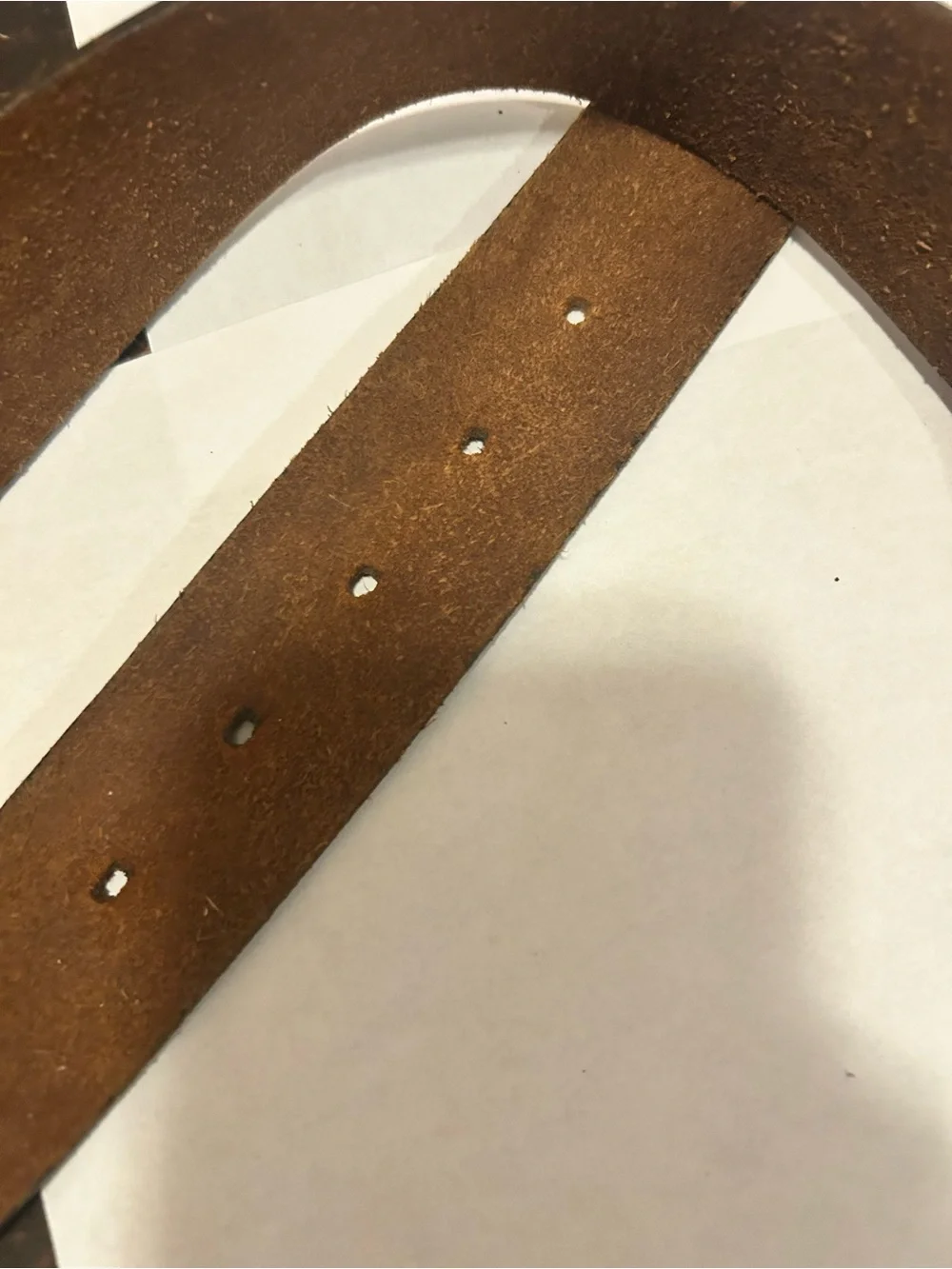 Men's Brown Leather Belt with Brass Buckle